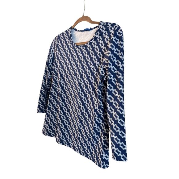 J. McLaughlin Women’s 3/4 Sleeve Signature Tee Shirt Blue Size Small NWOT - Picture 2 of 7